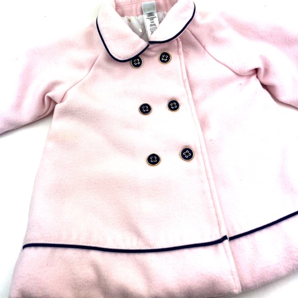 Baby Dress Coat Size 24m Girls Pink Buttons Jacket Formal Bow Children Kids - Picture 1 of 8